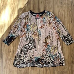 Floral Jonny Was Bengal tiger Print Women's Top